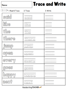 Word Tracing Worksheets – Create Custom Practice for Spelling, Names & Sight Words